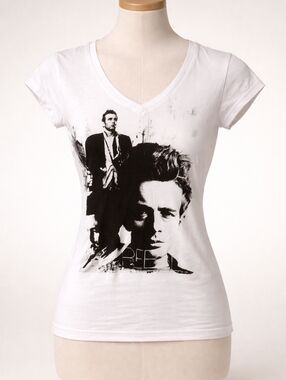 White Graphic James Dean T-Shirt